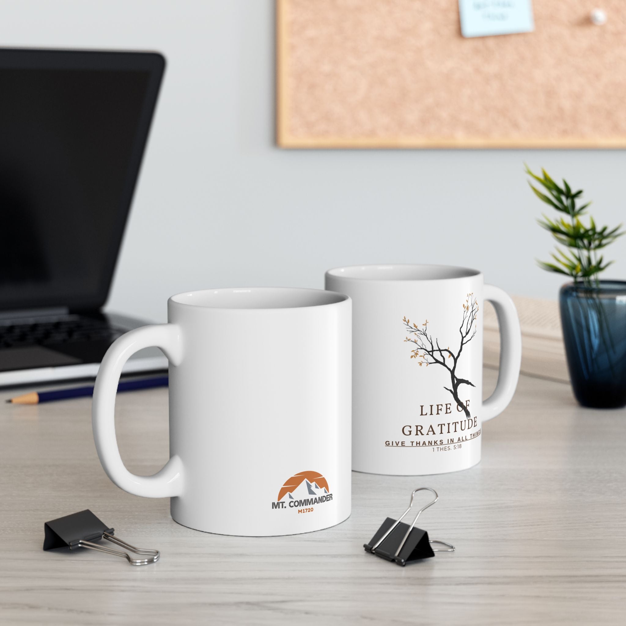 Inspirational Ceramic Mug - Life of Gratitude - Coffee, Tea, Gift for Friends, Home Decor, Motivational Quote
