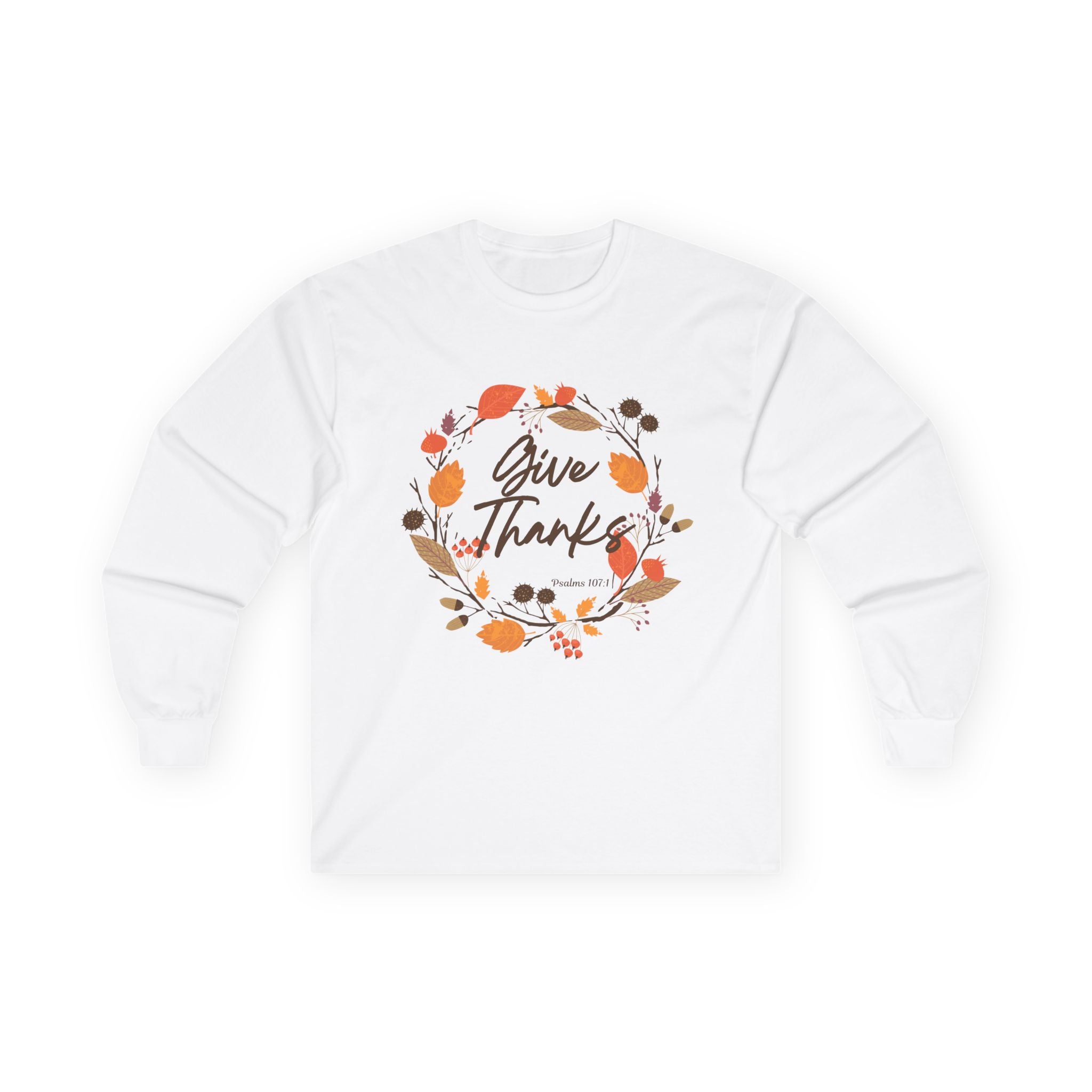 Thanksgiving Long Sleeve Tee, Fall Fashion, Give Thanks Shirt, Autumn Apparel, Holiday Gift Idea, Unisex T-shirt