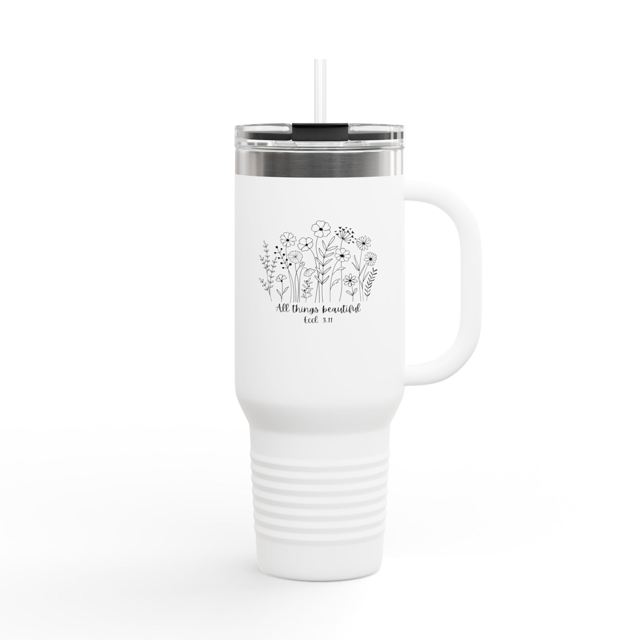 Eccl. 3:11 Insulated Travel Mug, 40oz, Perfect for Coffee Lovers, Eco-Friendly Drinkware, Great for Gifts, Personal Hydration, Travel Companion, Faith