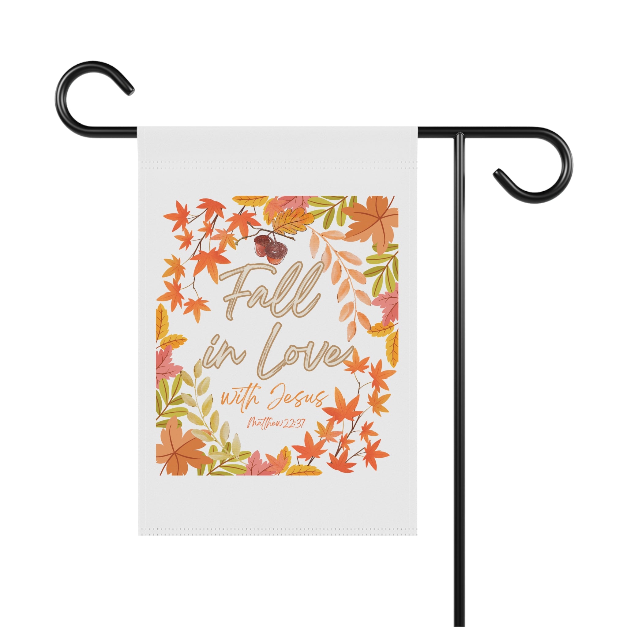 Fall in Love with Jesus Garden Banner, Autumn Home Decor, Christian Flag for Fall, Seasonal Yard Sign, Inspirational Garden Art