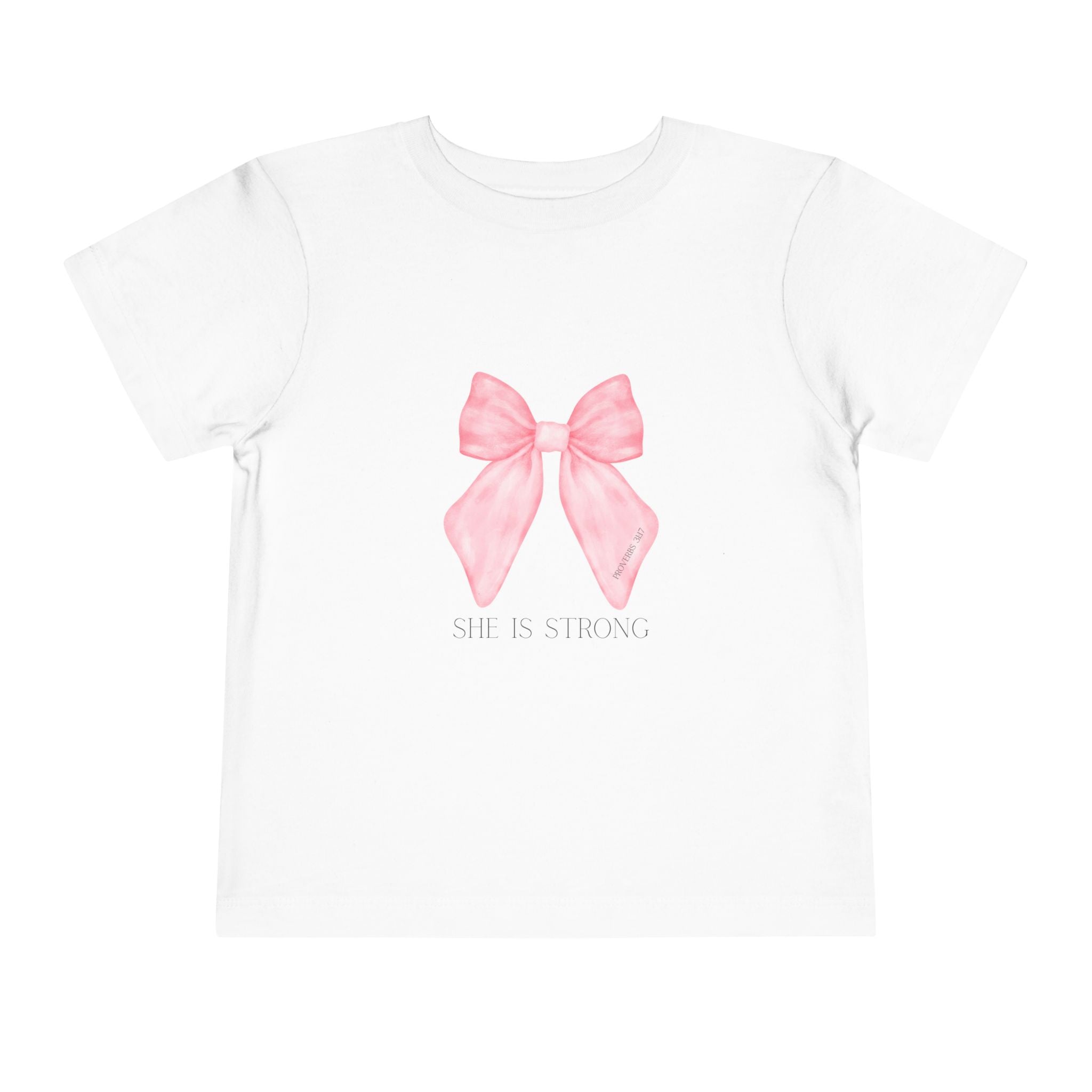 Toddler Girls, Proverbs, Short Sleeve Tee with 'She Is Strong' Bow Design - Cute Gift for Girls, Inspirational T-Shirt, Kids Empowerment, Birthday, [...]