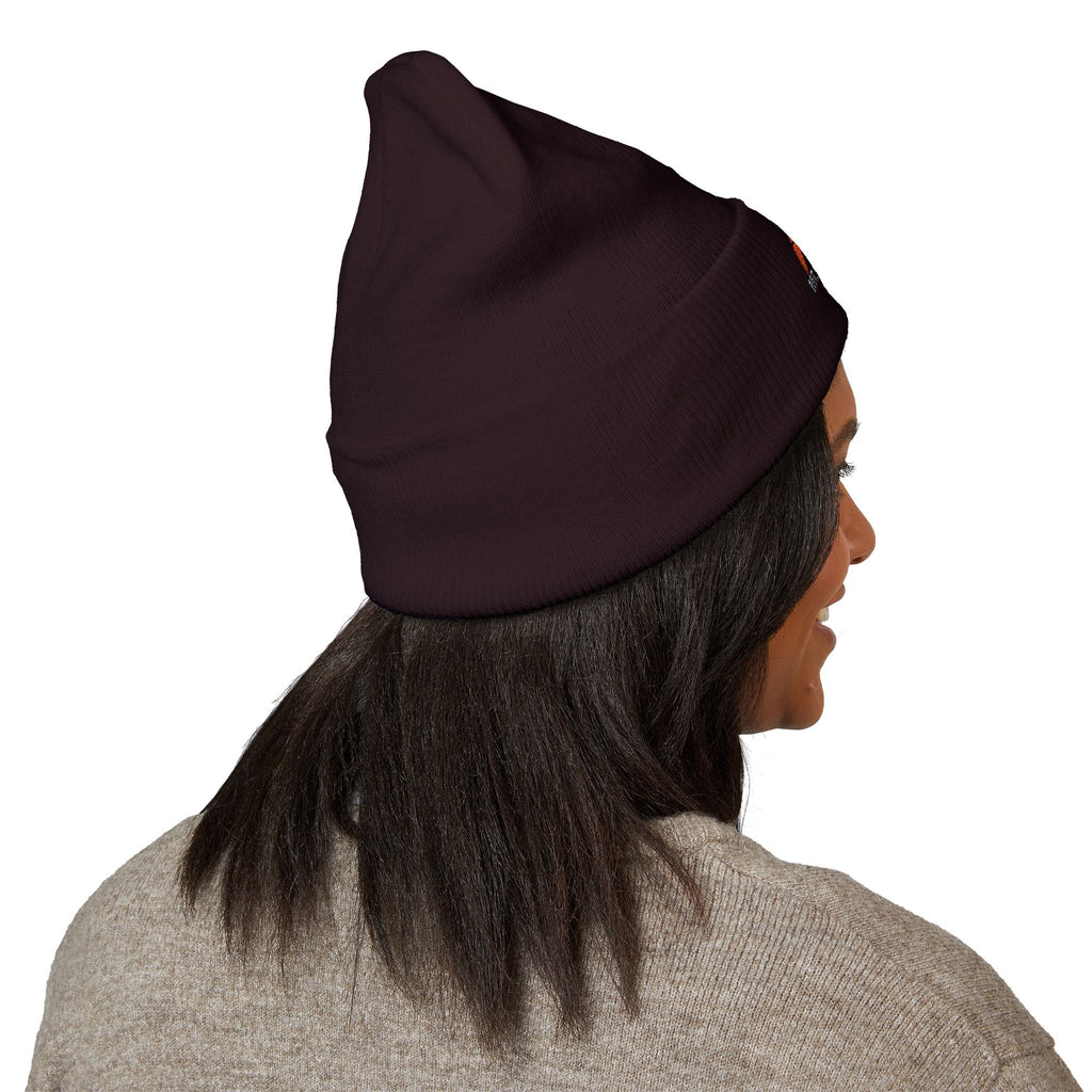 White Embroidered Beanie, Cozy Winter Hat for Outdoor Adventures, Perfect Gift for Him/Her, Skiing, Camping, Casual Wear
