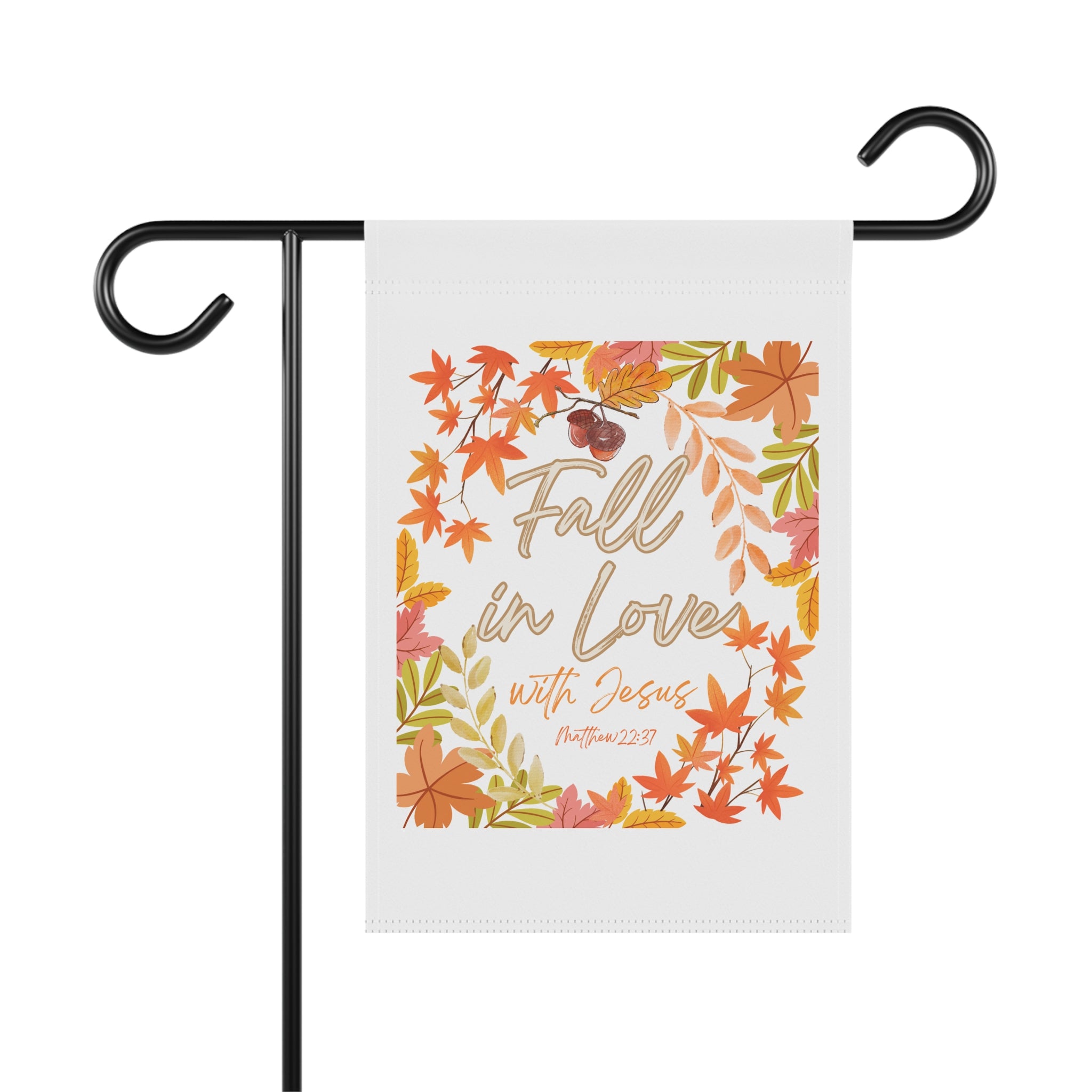 Fall in Love with Jesus Garden Banner, Autumn Home Decor, Christian Flag for Fall, Seasonal Yard Sign, Inspirational Garden Art