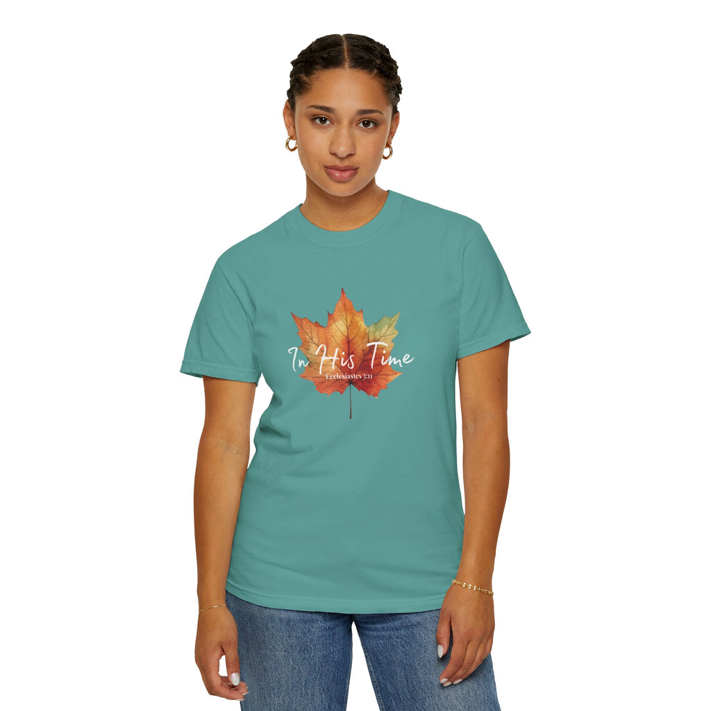 Eccl.3:11 Fall Leaf Unisex T-Shirt, Fall Fashion, Cozy Style, Gift for Nature Lovers, Seasonal Tee, Comfortable Wear