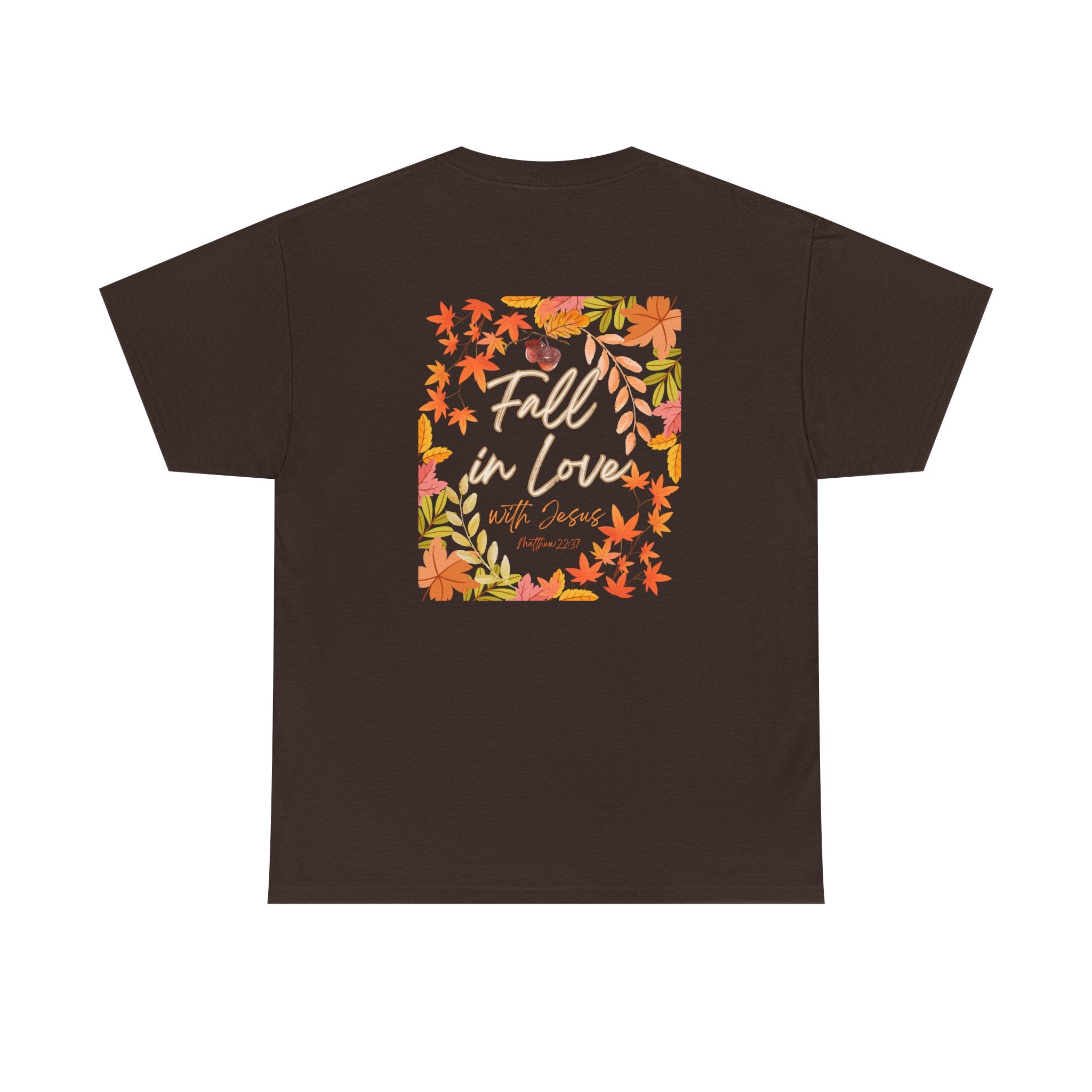 Autumn Fall in Love with Jesus Tee, Cozy Fall Shirt, Harvest Season T-shirt, Perfect Gift for Thanksgiving, Nature Lover Apparel