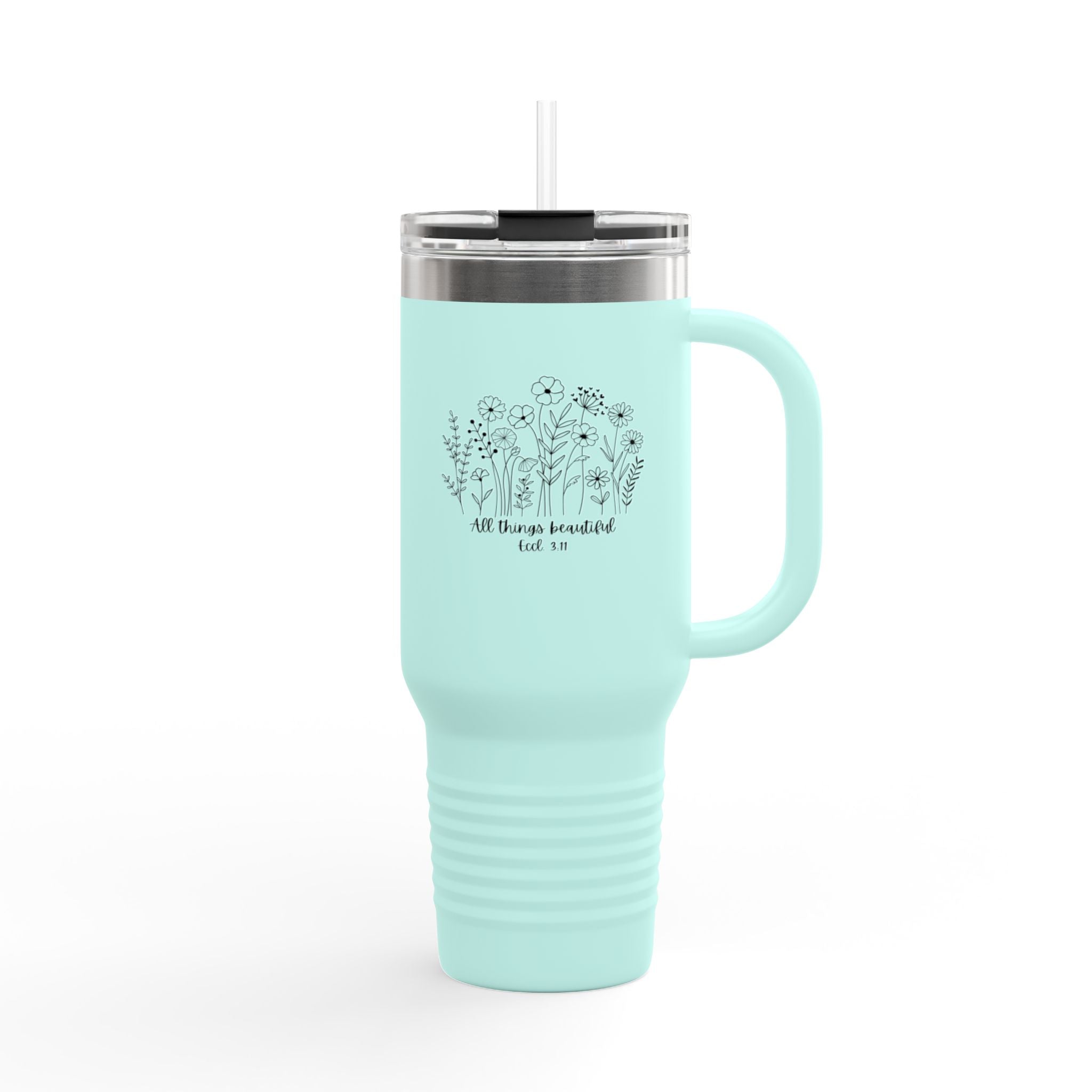 Eccl. 3:11 Insulated Travel Mug, 40oz, Perfect for Coffee Lovers, Eco-Friendly Drinkware, Great for Gifts, Personal Hydration, Travel Companion, Faith
