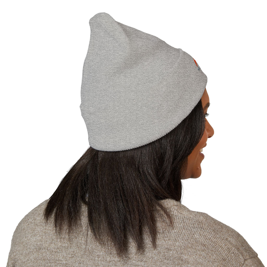 White Embroidered Beanie, Cozy Winter Hat for Outdoor Adventures, Perfect Gift for Him/Her, Skiing, Camping, Casual Wear