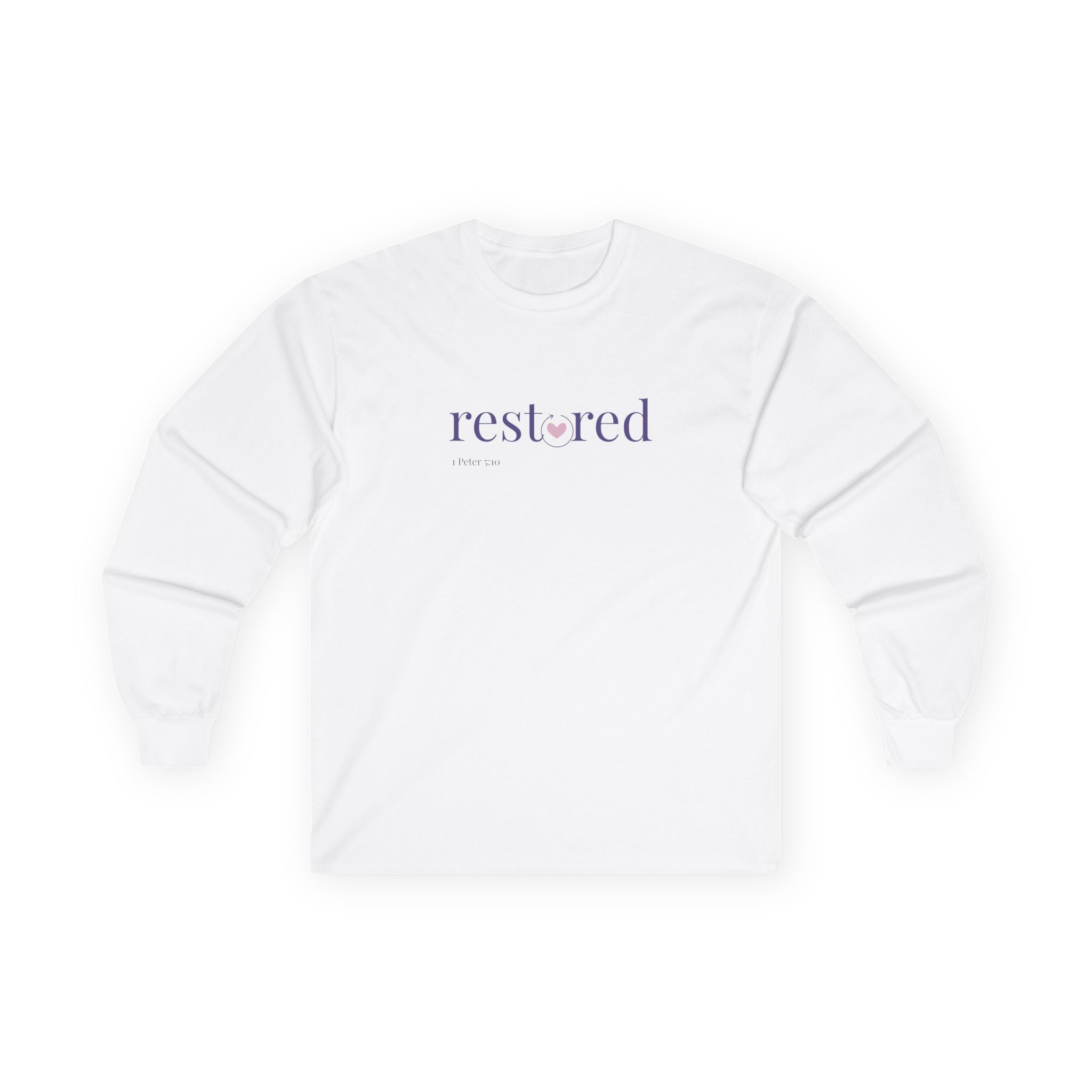 Women's 1 Peter 5:10 Long Sleeve Tee, Inspirational Shirt, Motivational Gift, Recovery Apparel, Perfect for Self-Care Days, Casual Wear