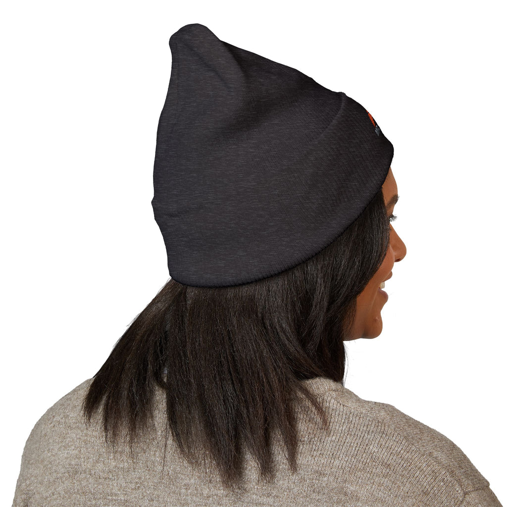 White Embroidered Beanie, Cozy Winter Hat for Outdoor Adventures, Perfect Gift for Him/Her, Skiing, Camping, Casual Wear