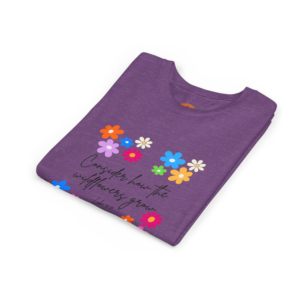 Colorful Floral Youth Tee - Inspire Kindness, Kids Fashion, Summer Outfits, Birthday Gift, Spring Wear