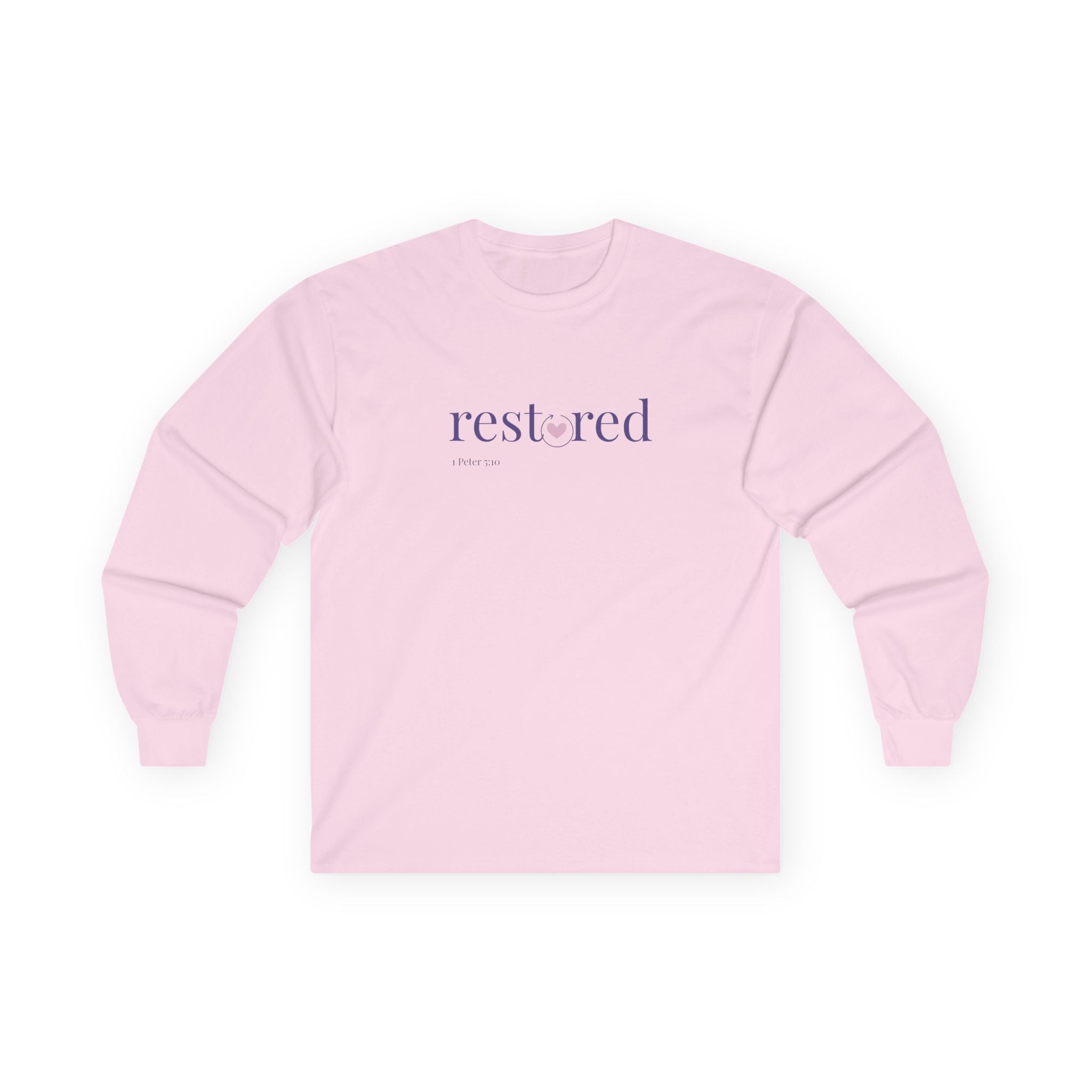 Women's 1 Peter 5:10 Long Sleeve Tee, Inspirational Shirt, Motivational Gift, Recovery Apparel, Perfect for Self-Care Days, Casual Wear