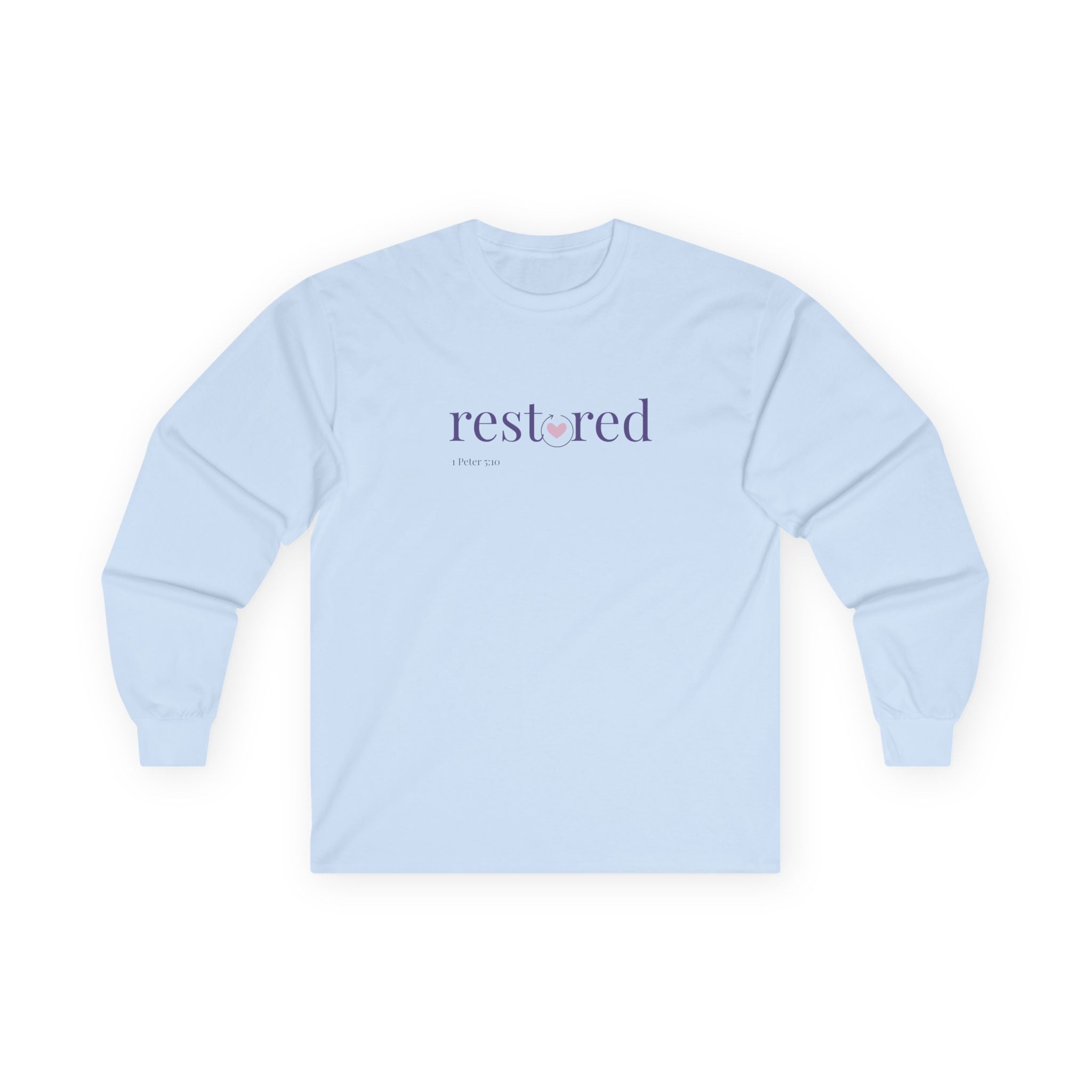 Women's 1 Peter 5:10 Long Sleeve Tee, Inspirational Shirt, Motivational Gift, Recovery Apparel, Perfect for Self-Care Days, Casual Wear