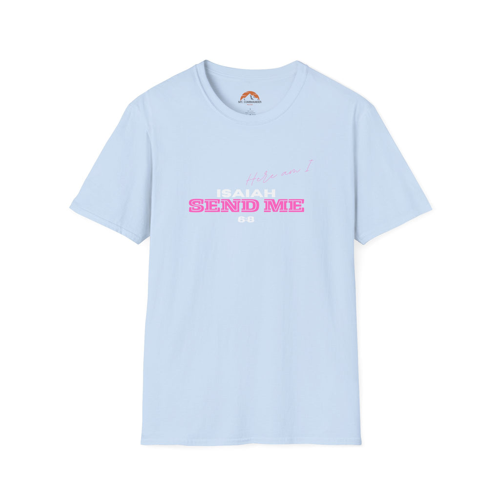 Isaiah 6:8 Send Me T-Shirt, Unisex Softstyle Tee for Everyday Wear, Gift for Friends, Casual Style, Spiritual Apparel