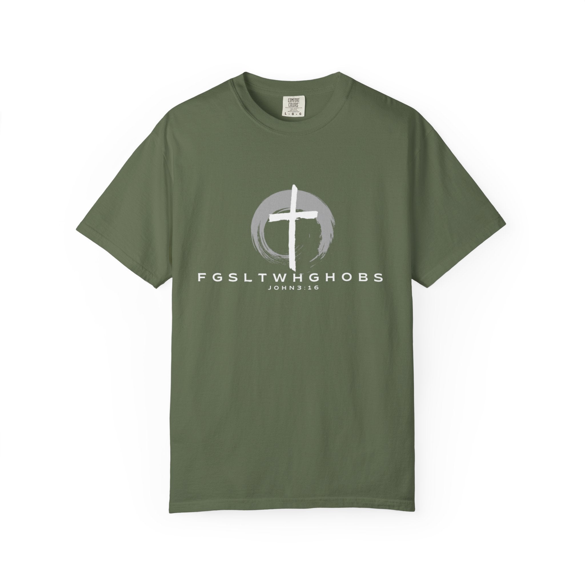 John 3:16 Garment-Dyed T-shirt, Inspirational Tee, Christian Apparel, Reclaimed Cotton Clothing, Everyday Wear, Unisex Fashion